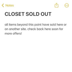 all items below here have sold!